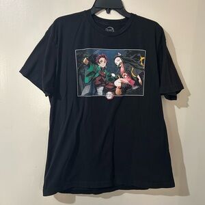 Demonslayer Men’s Shirt Size XL Black Graphic Tee Short Sleeve Casual Cotton Top